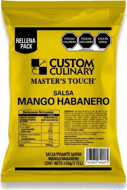 Salsa Mango Habanero 2KG Pouch Custom Culinary