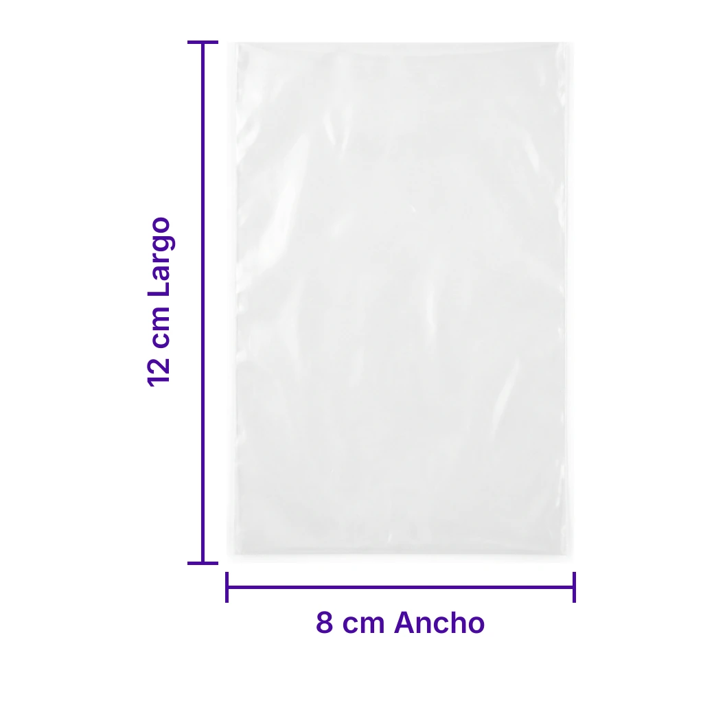 Bolsa Plastico Cortada 8X12 - medidas