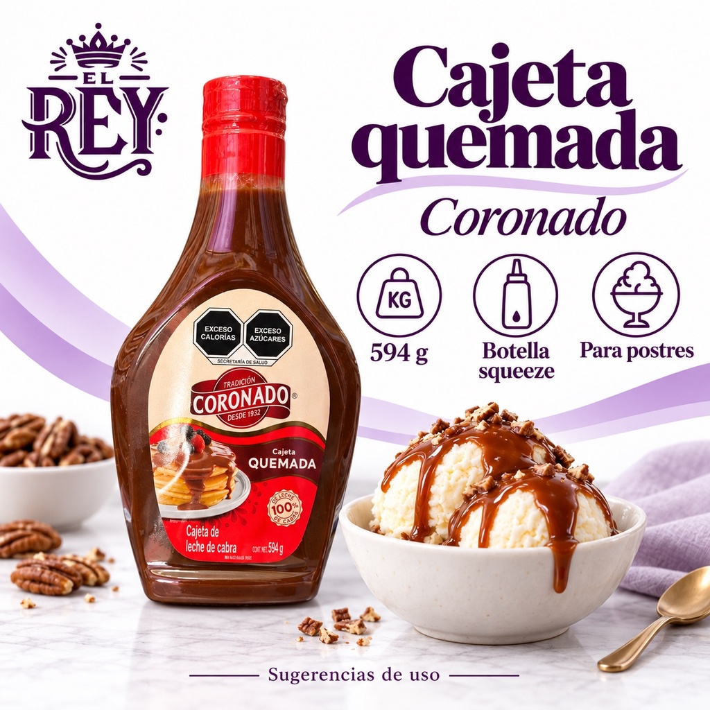 Cajeta Quemada Coronado Squeeze 594 Gr | ficha