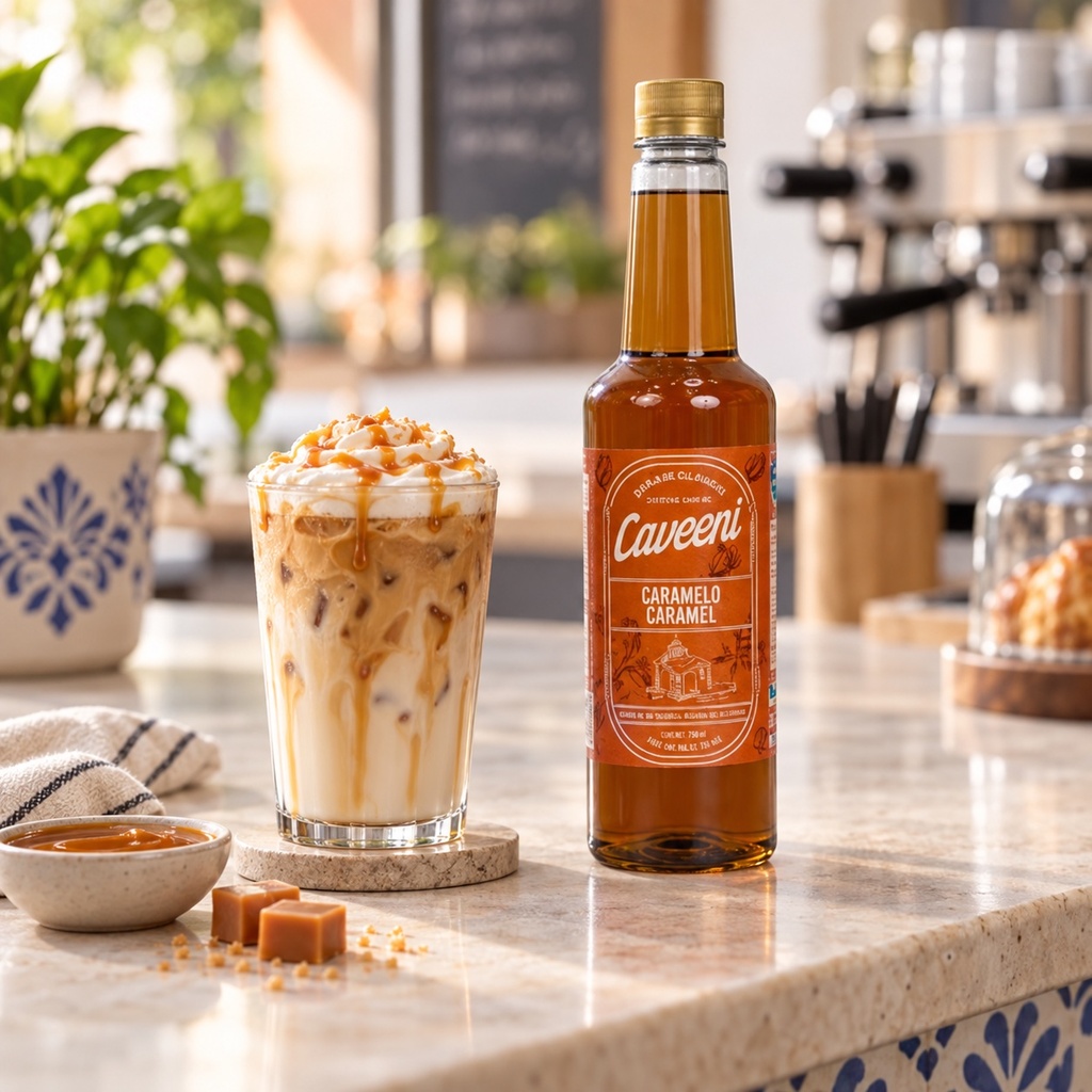 Jarabe Sabor Caramelo Caveeni 750ML | escena