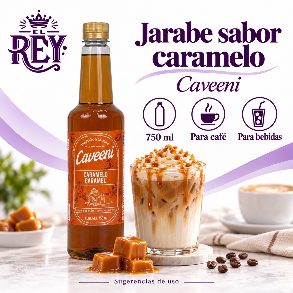 Jarabe Sabor Caramelo Caveeni 750ML | ficha