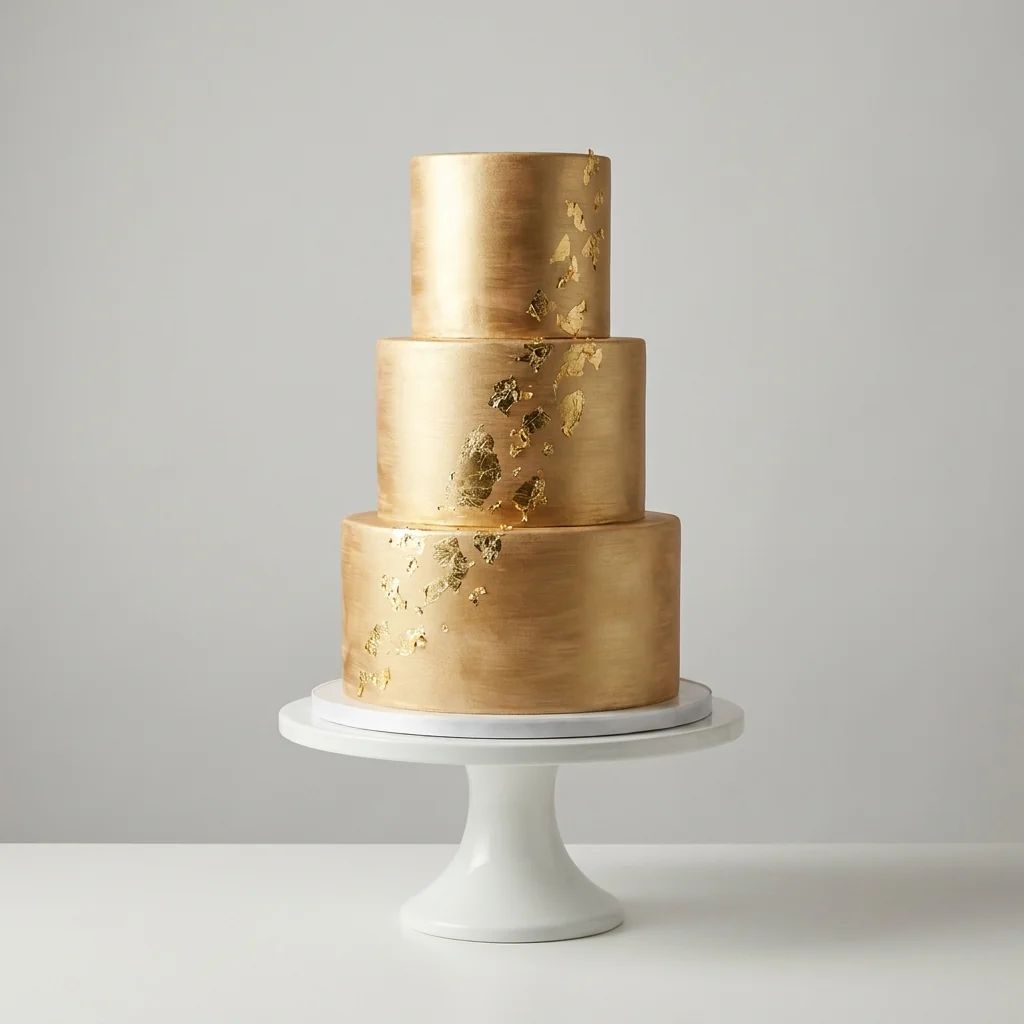 Modo de uso: pastel con acabado dorado