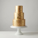 Modo de uso: pastel con acabado dorado