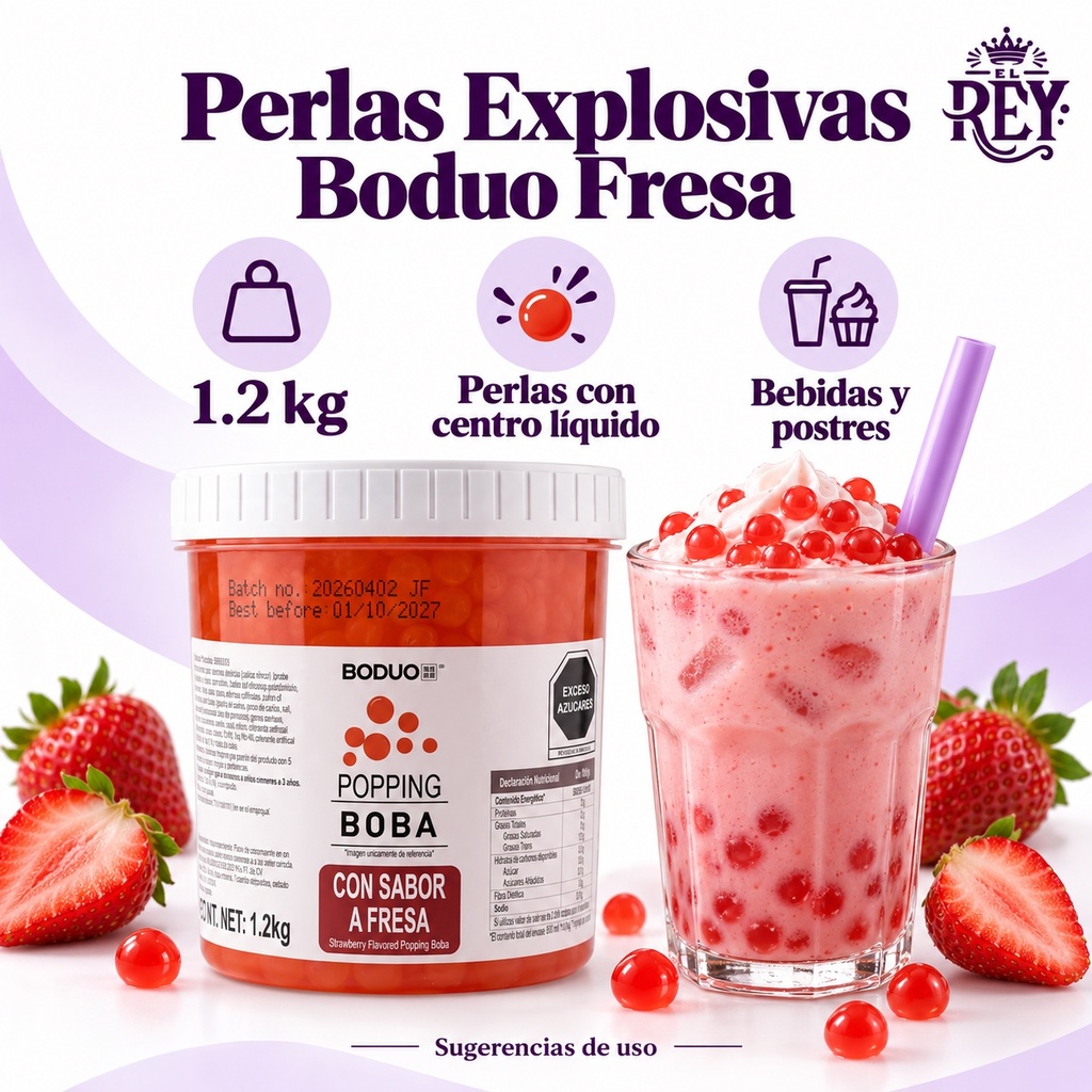Perlas Explosivas Boduo Fresa | ficha