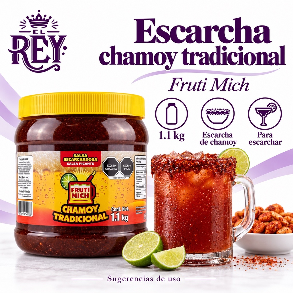 Escarcha para Bebidas Fruti Mich Chamoy Tradicional 1.1KG | ficha