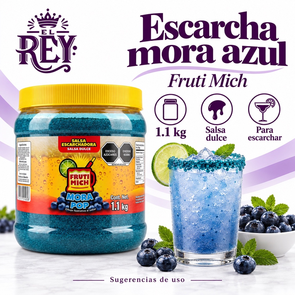 Escarcha para Bebidas Fruti Mich Mora Azul 1.1KG | ficha