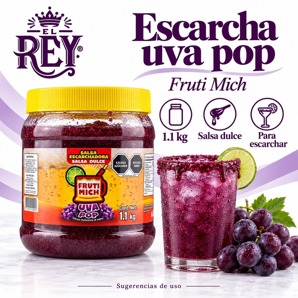 Escarcha para Bebidas Fruti Mich Uva Pop 1.1KG | ficha