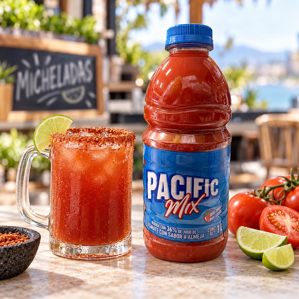 Jugo de Tomate Sabor a Almeja Pacific Mix 1LT | escena