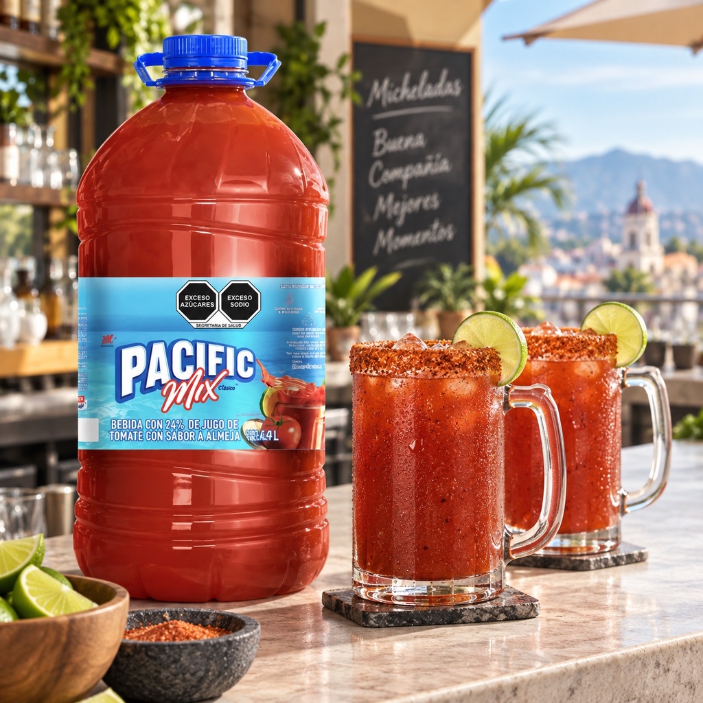 Jugo de Tomate Sabor a Almeja Pacific Mix 4LT | escena
