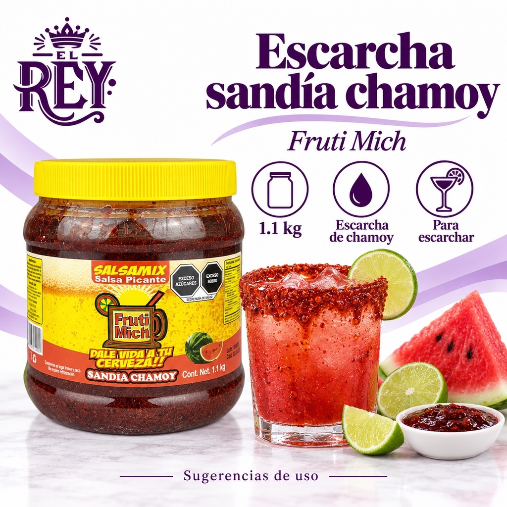 Escarcha para Bebidas Fruti Mich Sandía Chamoy 1.1KG | ficha