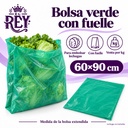 Bolsa verde con fuelle 60×90 cm | ficha lechugas