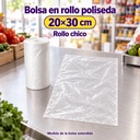 [BRPE-20X-CHI-0038] Bolsa Rollo Poliseda (Alta Densidad) (20x30, Chico) | escena sin asas