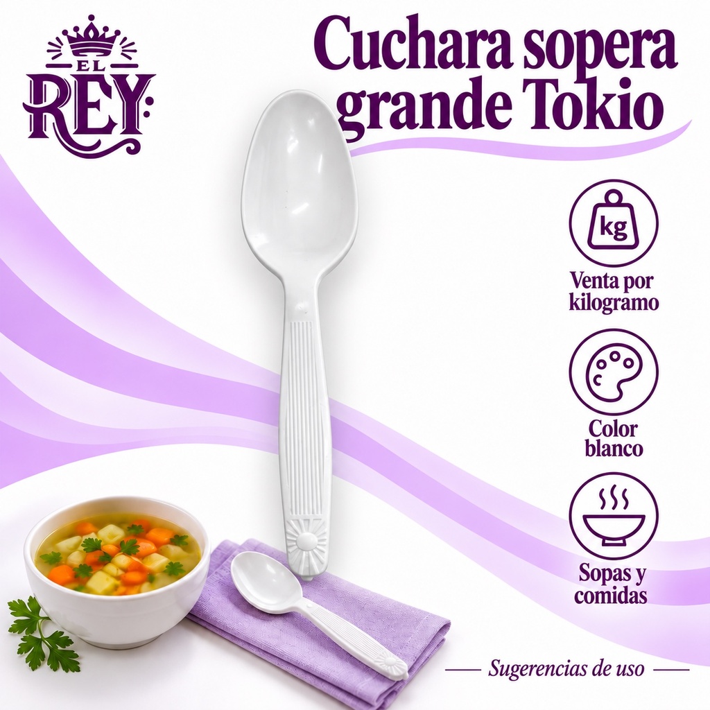 Cuchara sopera grande Tokio | Blanco | ficha