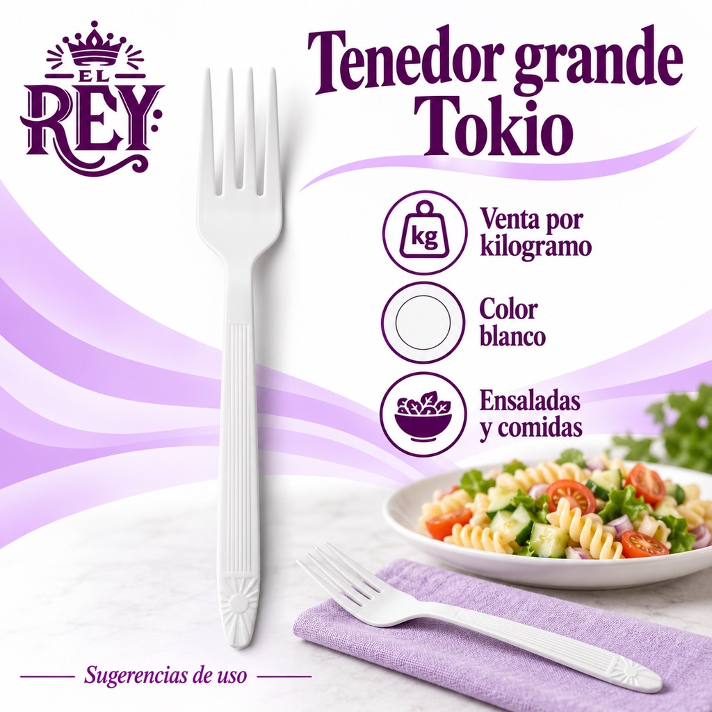 Tenedor grande Tokio | Blanco | ficha