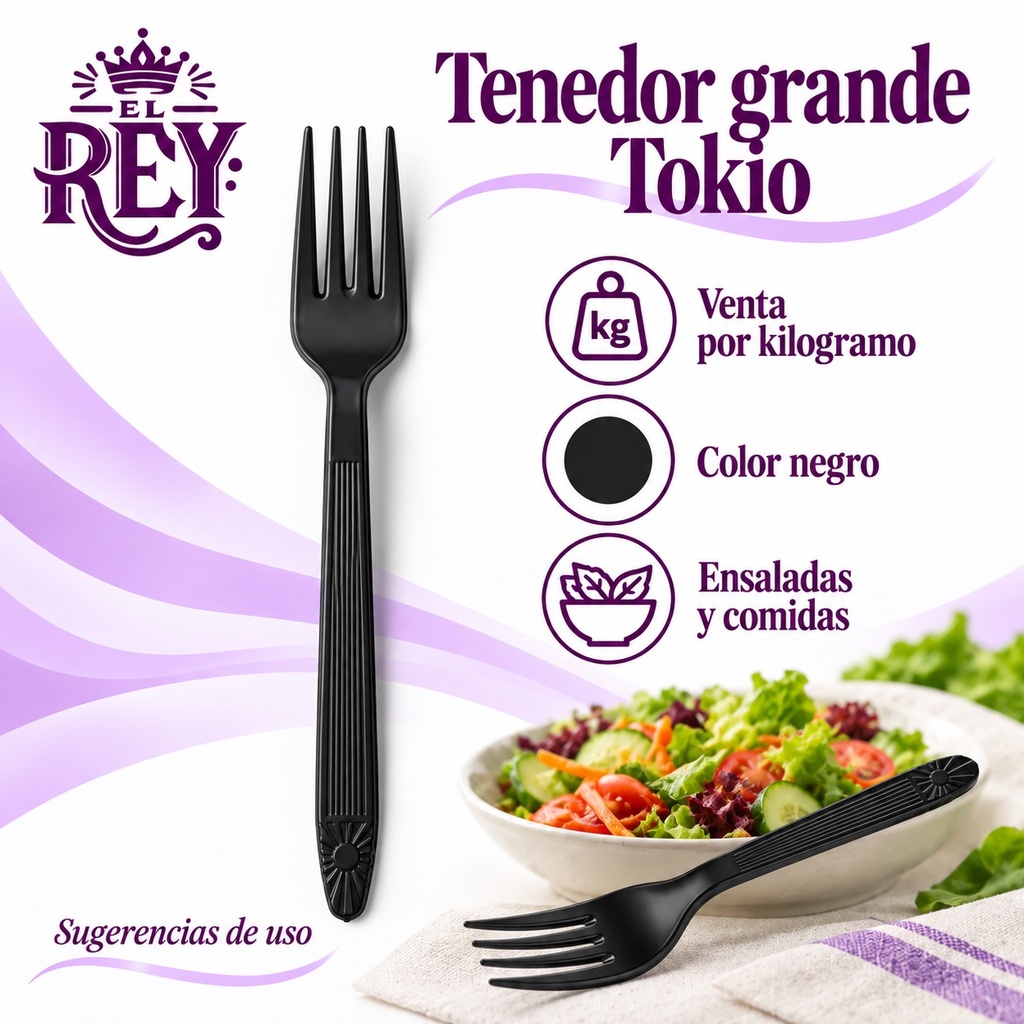 Tenedor grande Tokio | Negro | ficha