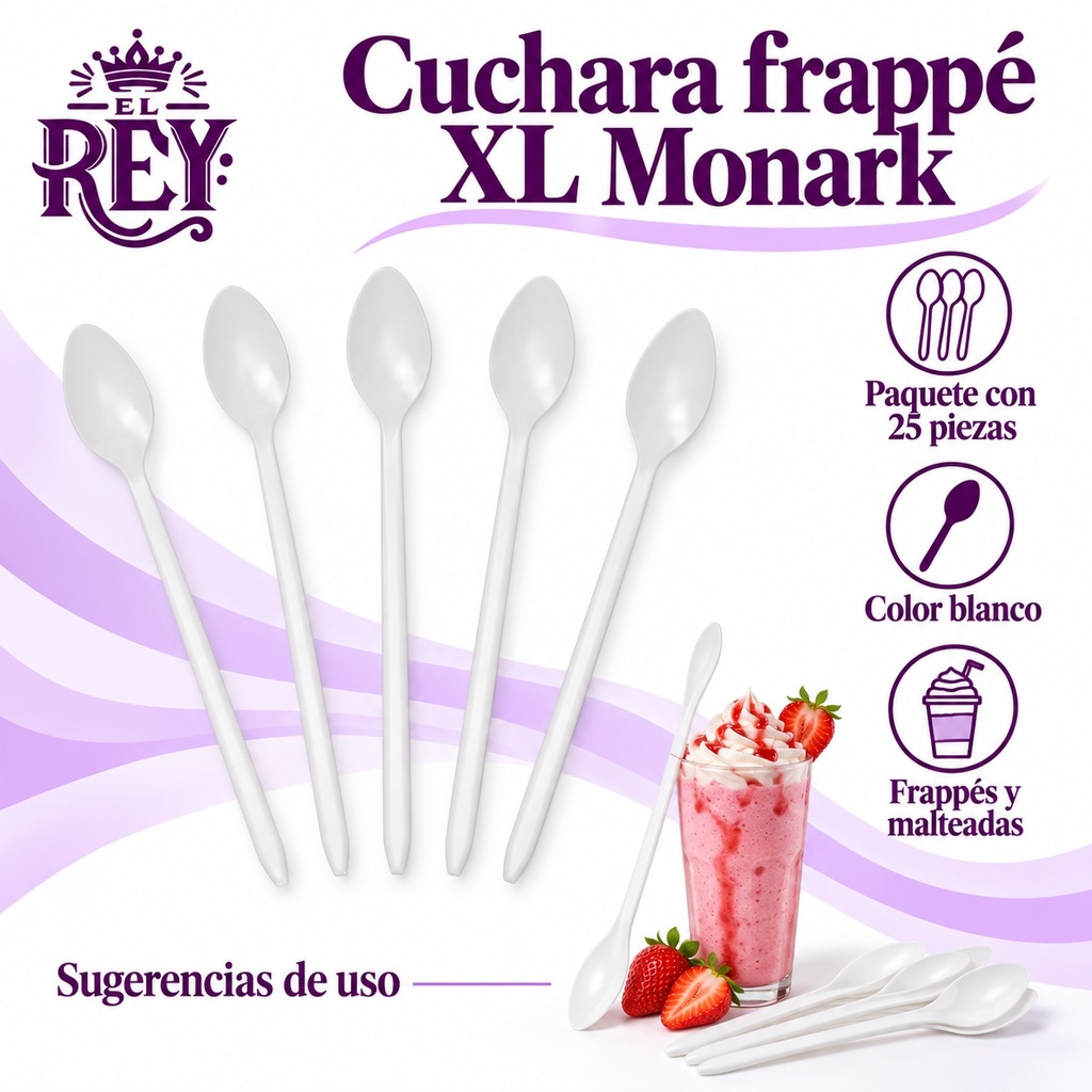 Cuchara frappé XL Monark | Blanco | ficha