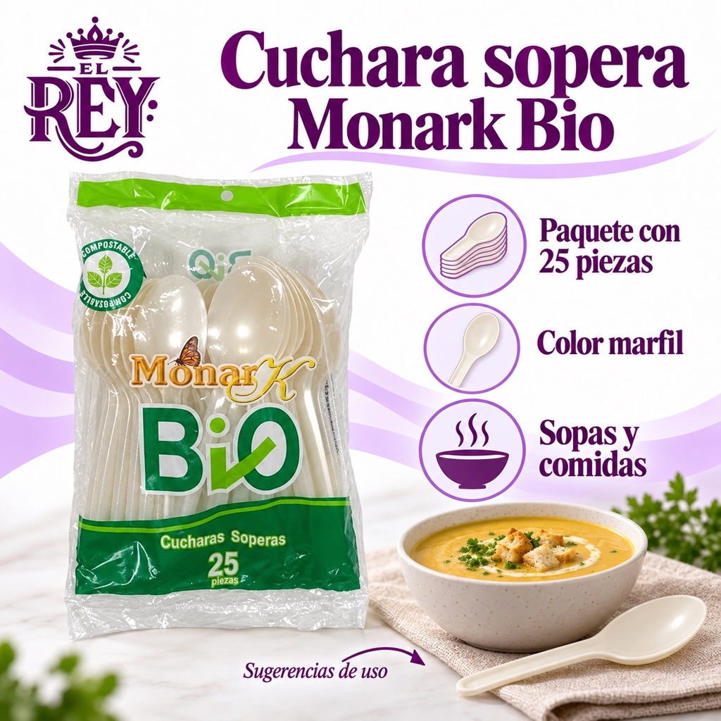 Cuchara sopera Monark Bio | Marfil | ficha