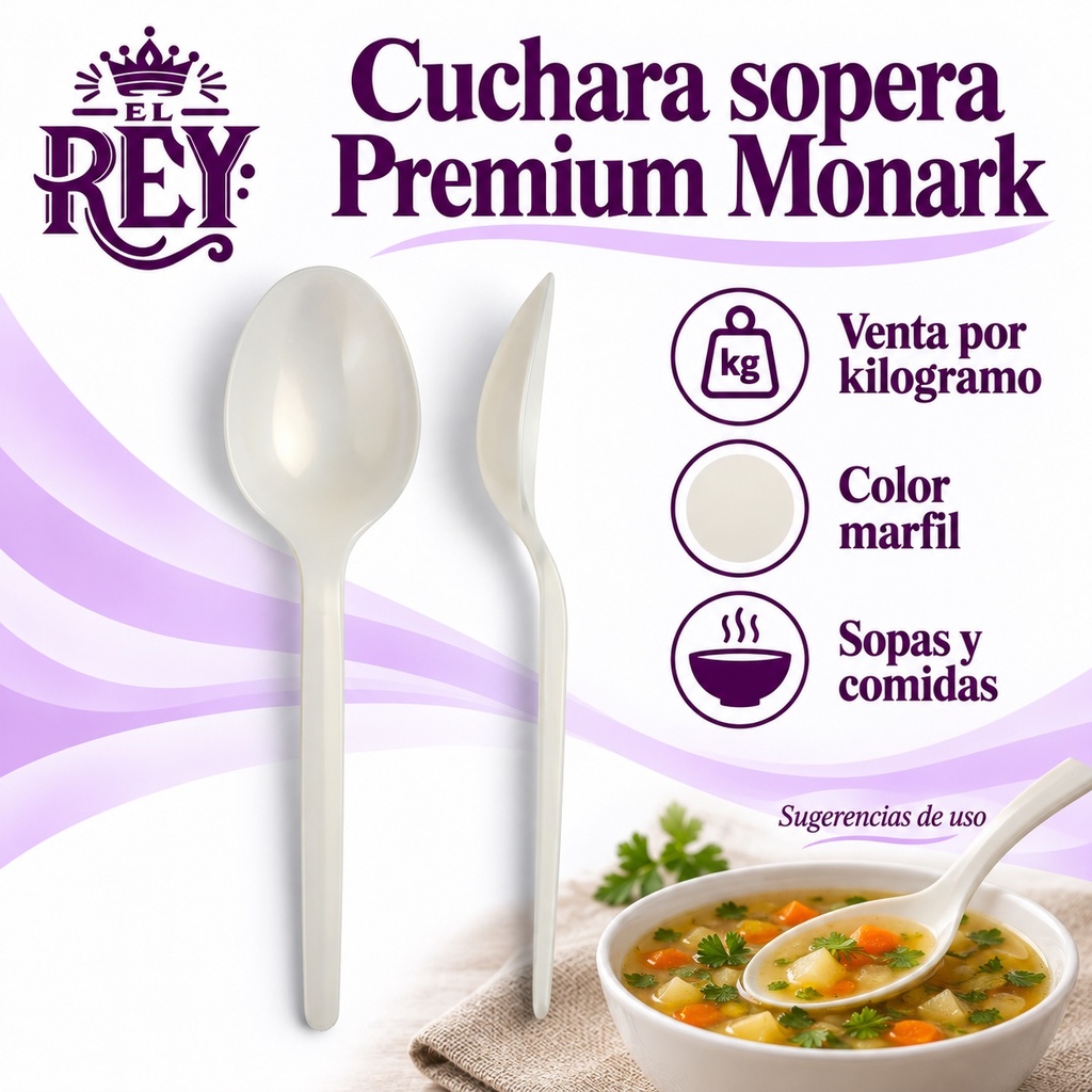 Cuchara sopera Premium Monark | Marfil | ficha