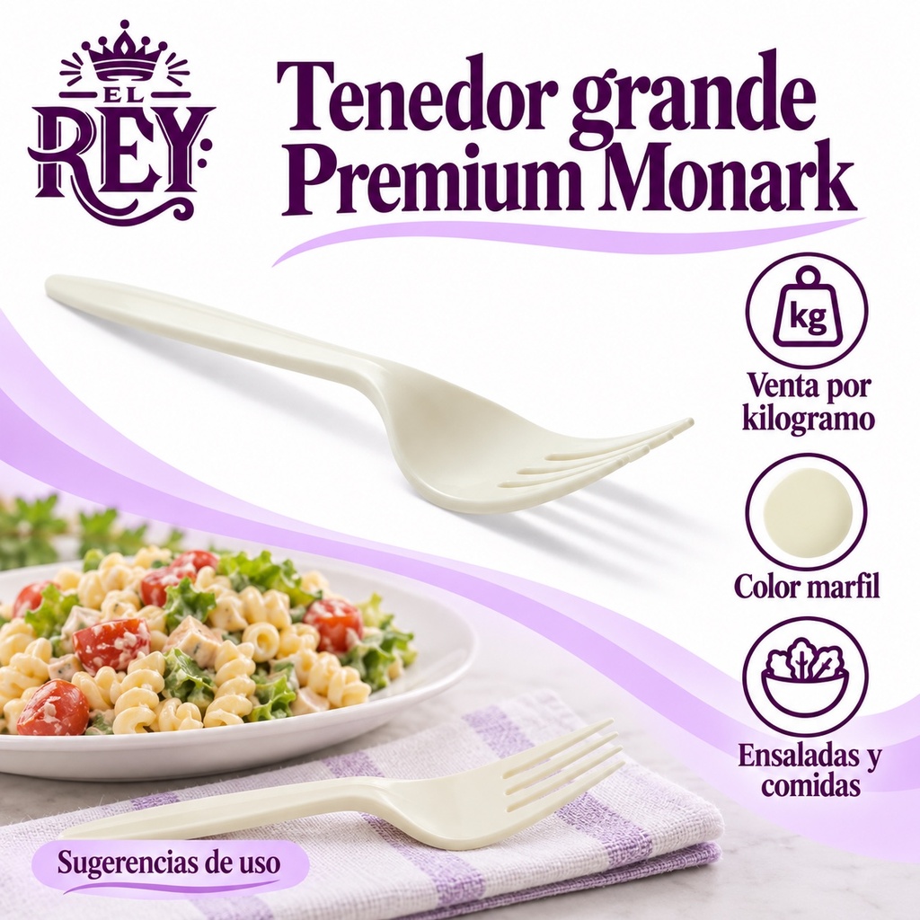 Tenedor grande Premium Monark | Marfil | ficha