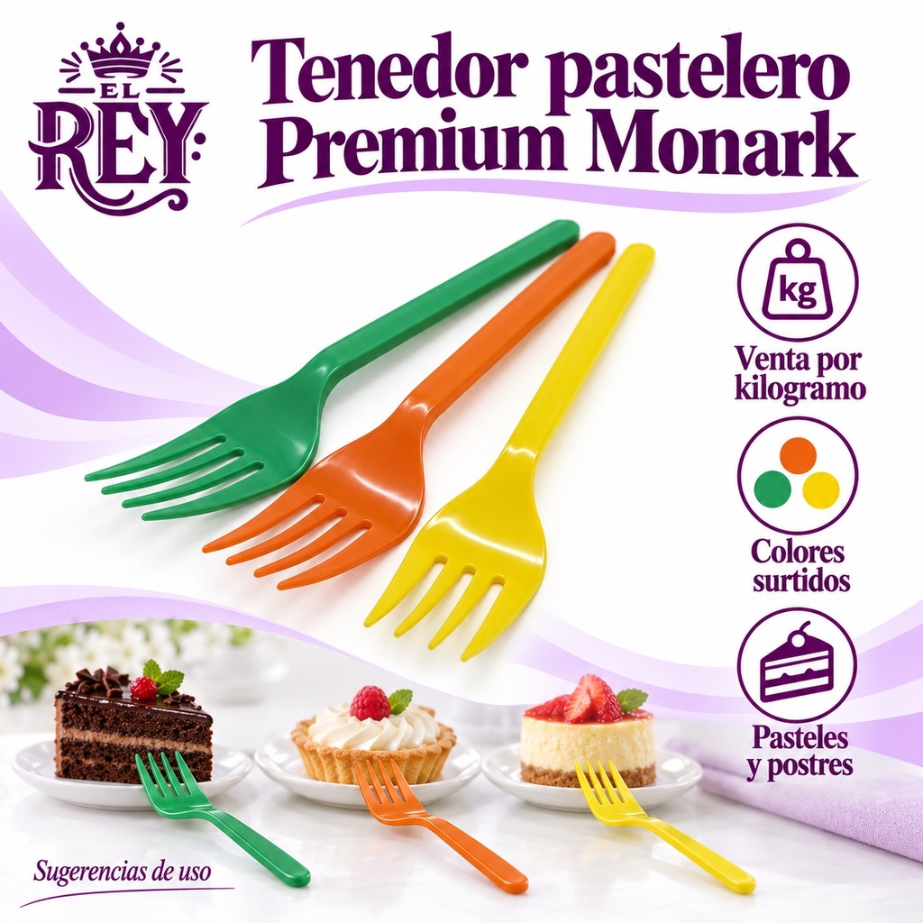 Tenedor pastelero Premium Monark | Colores | ficha