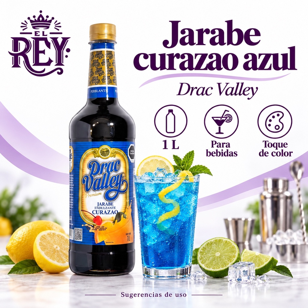 Jarabe Endulzante Curazao Azul Drac Valley 1LT | ficha