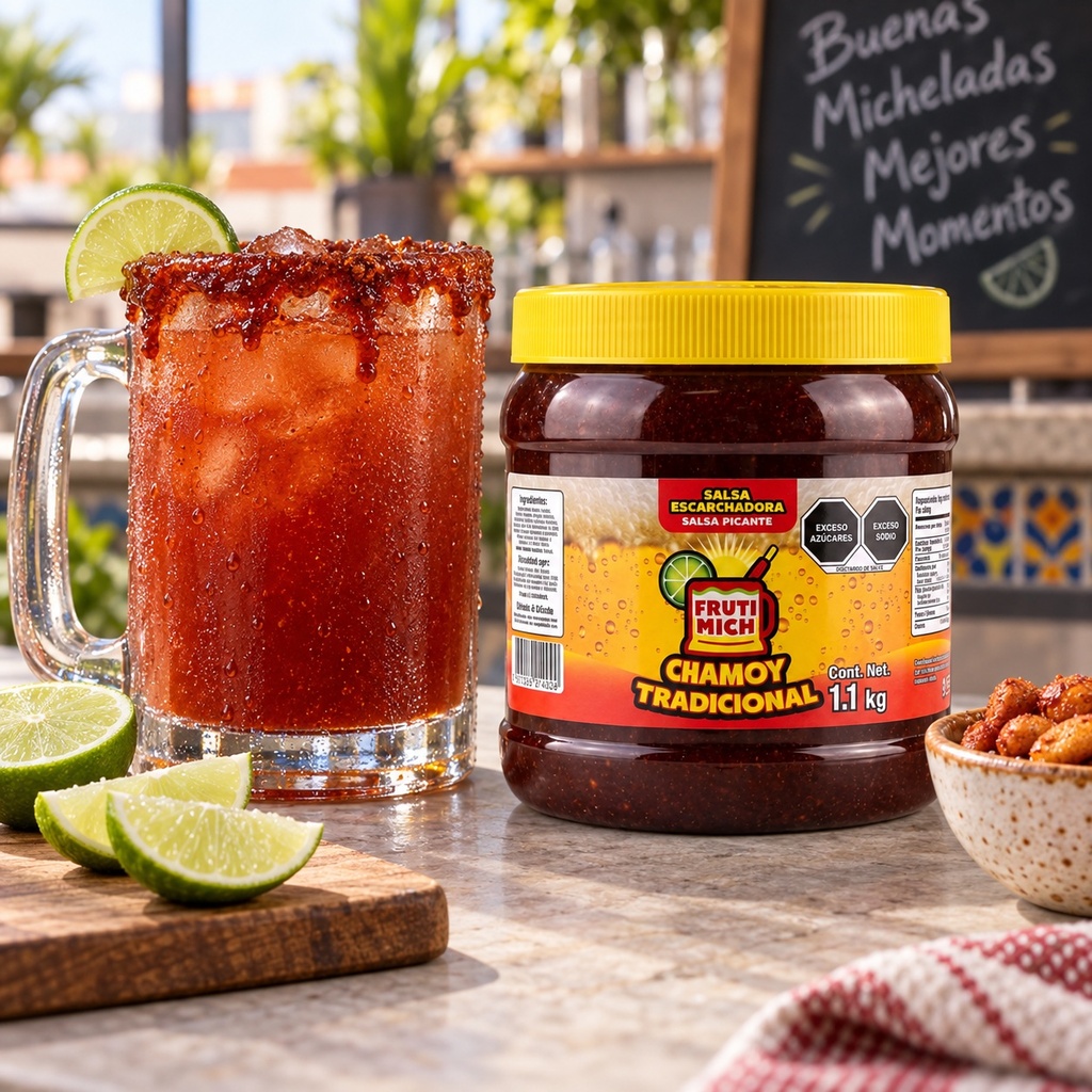 Escarcha para Bebidas Fruti Mich Chamoy Tradicional 1.1KG | escena