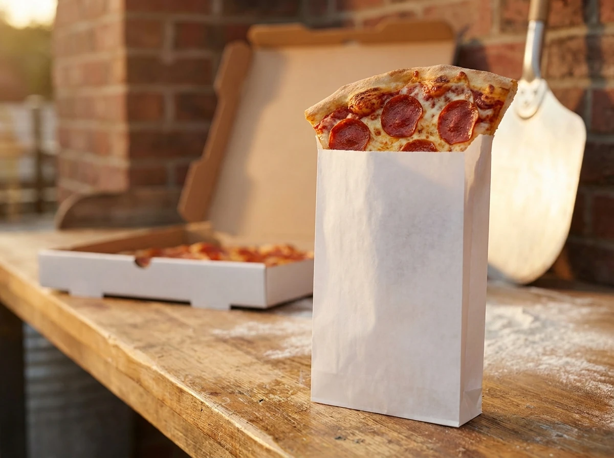 Bolsa pizza 12x17 - en barra con caja de pizza