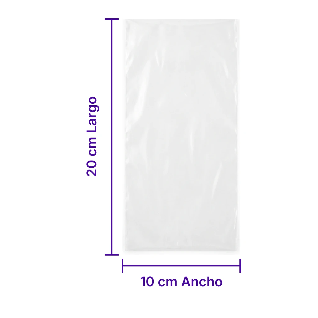 Bolsa Plastico Cortada 10X20 - medidas