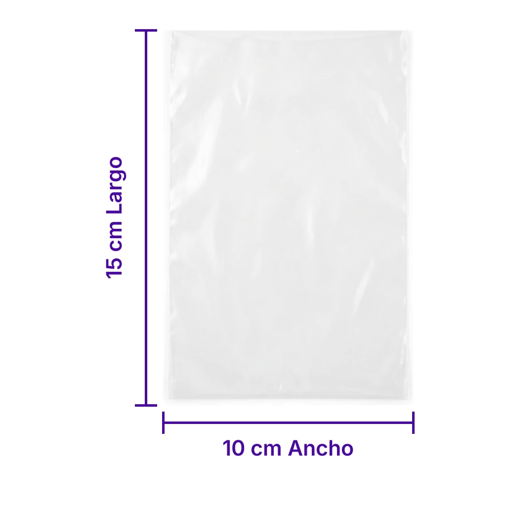 Bolsa Plastico Cortada 10X15 - medidas
