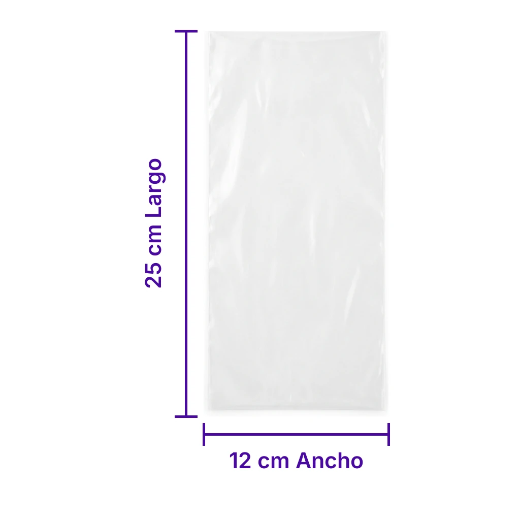 Bolsa Plastico Cortada 12X25 - medidas