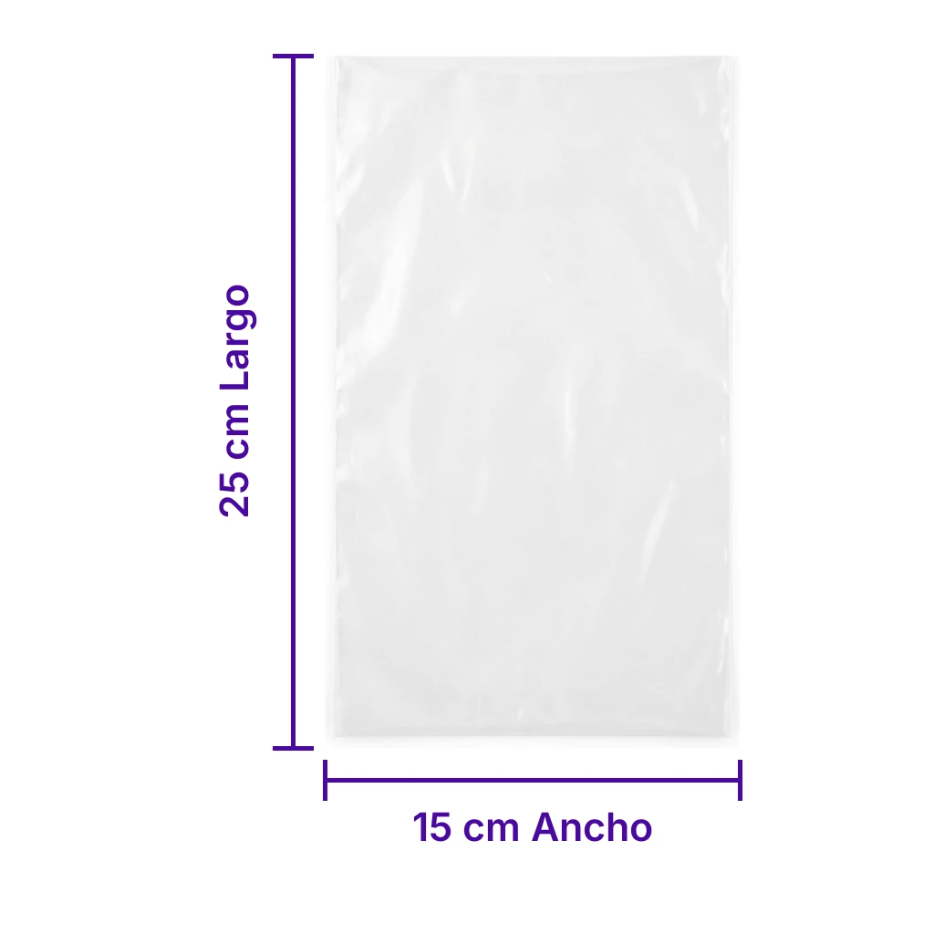 Bolsa Plastico Cortada 15X25 - medidas