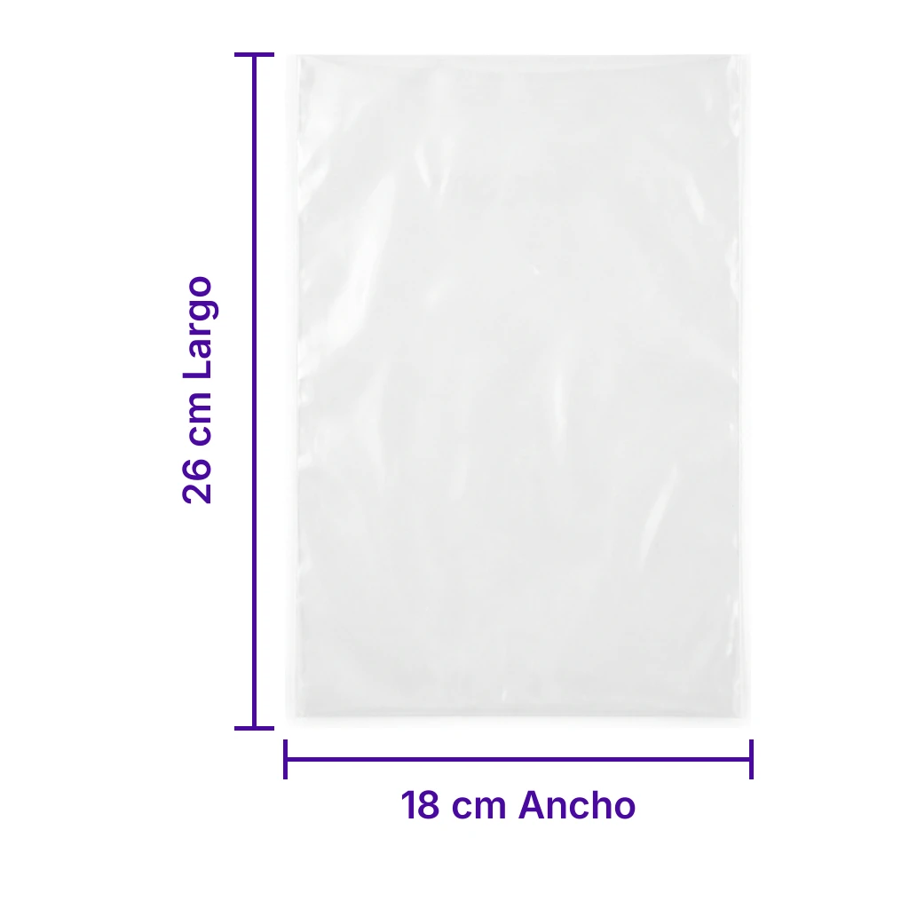 Bolsa Plastico Cortada 18X26 - medidas