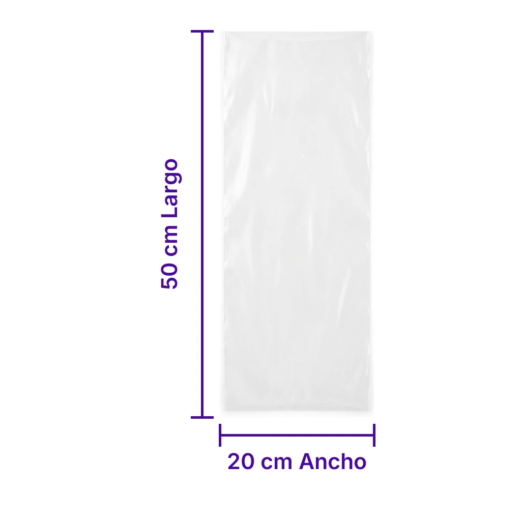 Bolsa Plastico Cortada 20X50 - medidas