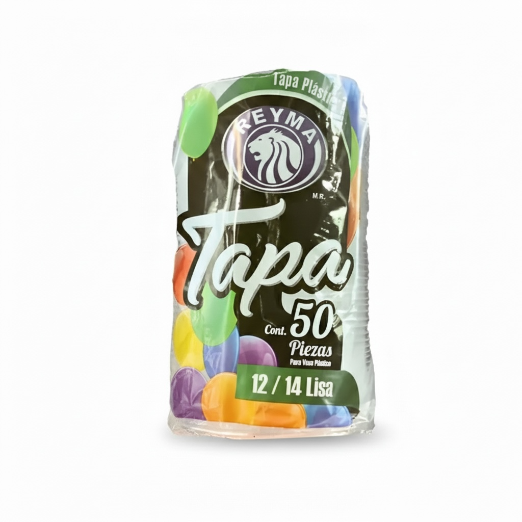 TAPA VASO PLÁSTICO 12oz/14oz REYMA 50 PZ