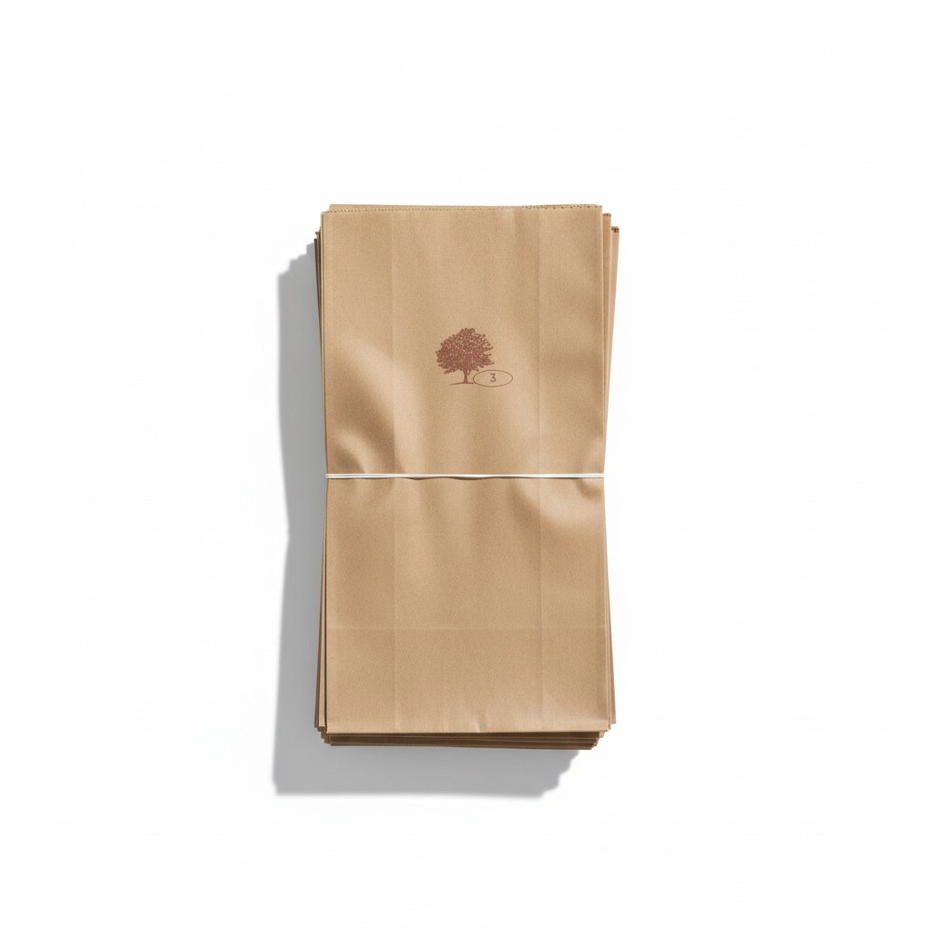 BOLSA DE PAPEL CAFÉ KRAFT #3 C/100u