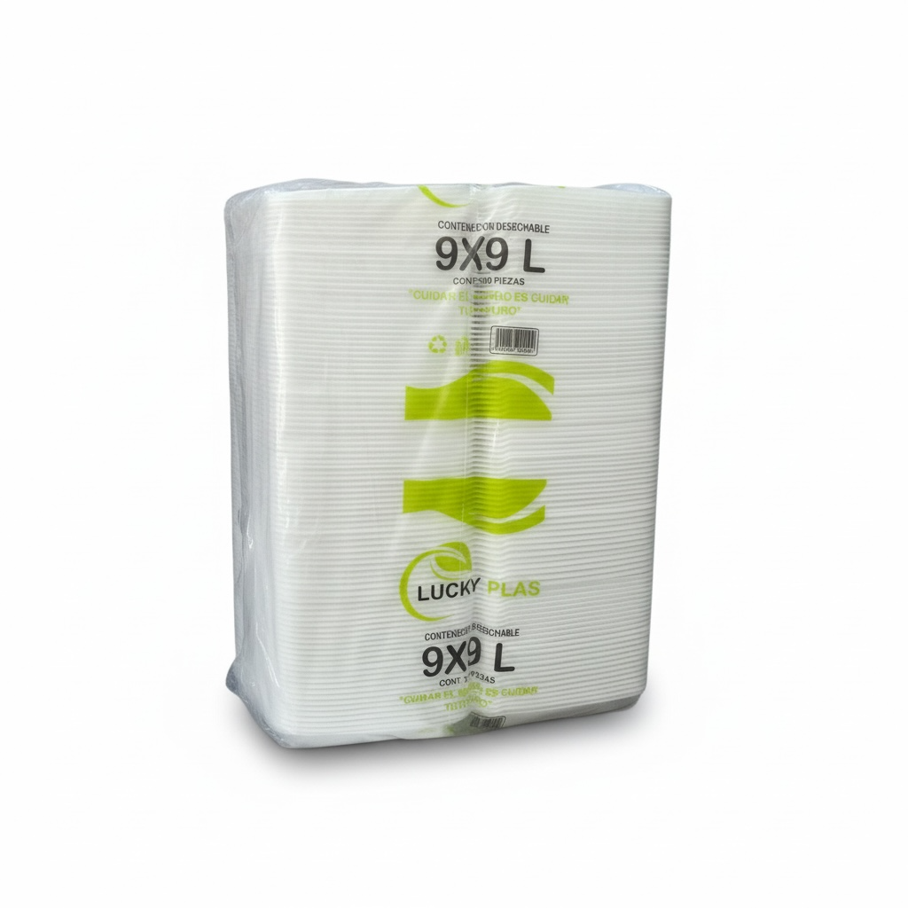 CONTENEDOR UNICEL 9X9 LISO ECONÓMICO BIOPLAST