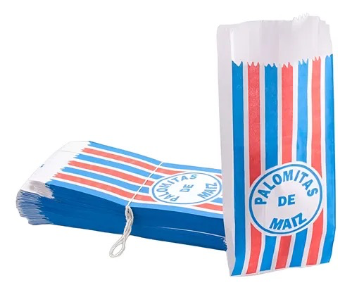 BOLSA DE PAPEL #1 RAYADA PARA PALOMITA 100PZ