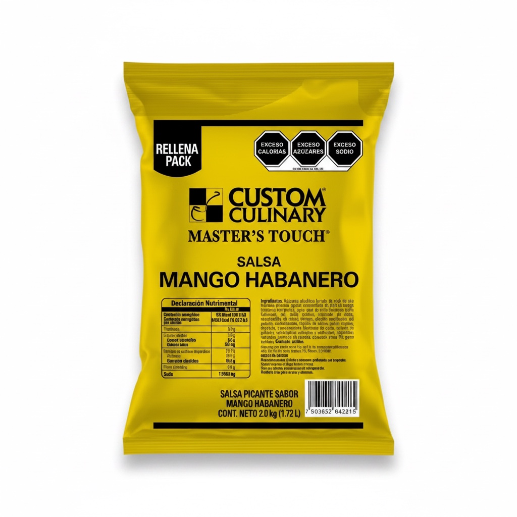 [SMH2-1001] SALSA MANGO HABANERO 2KG POUCH CUSTOM CULINARY