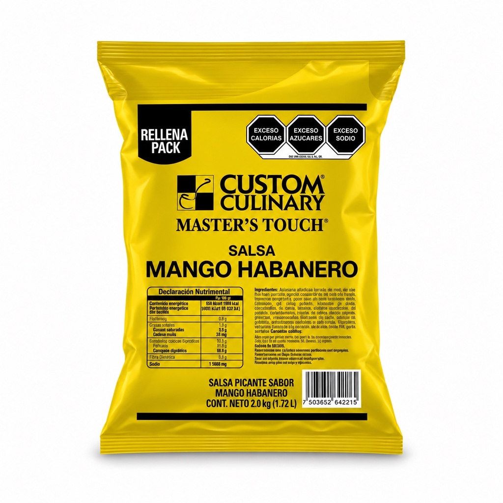 Salsa Mango Habanero 2KG Pouch Custom Culinary