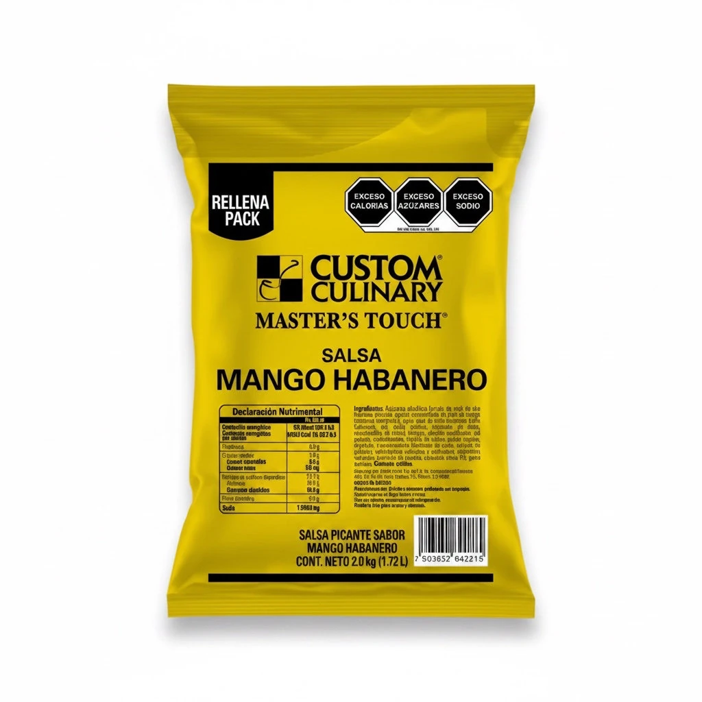 Salsa Mango Habanero 2KG Pouch Custom Culinary