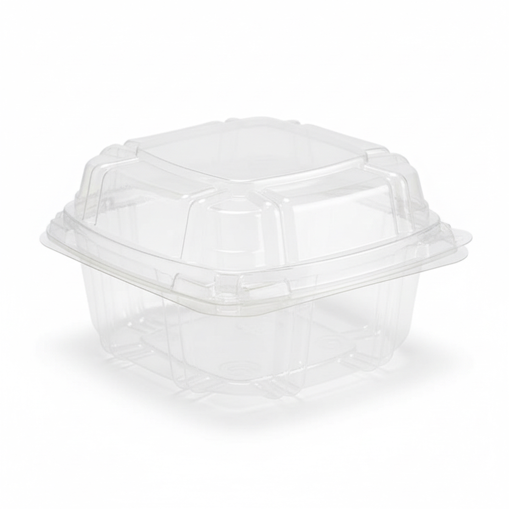 [CON-0111] CONTENEDOR BISAGRA (0909-42) PET 9X9X6CM MINY INIX