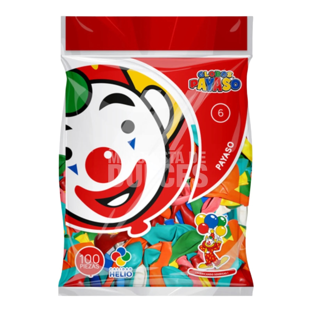 GLOBO DECORATOR 6" SURTIDO EL PAYASO C/100u