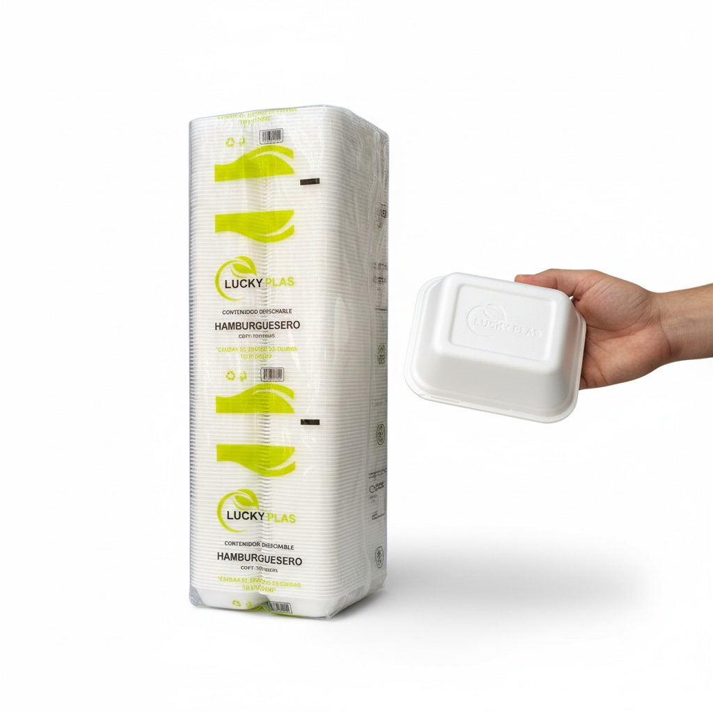 CONTENEDOR UNICEL HAMBURGUESERO ECONÓMICO BIOPLAST