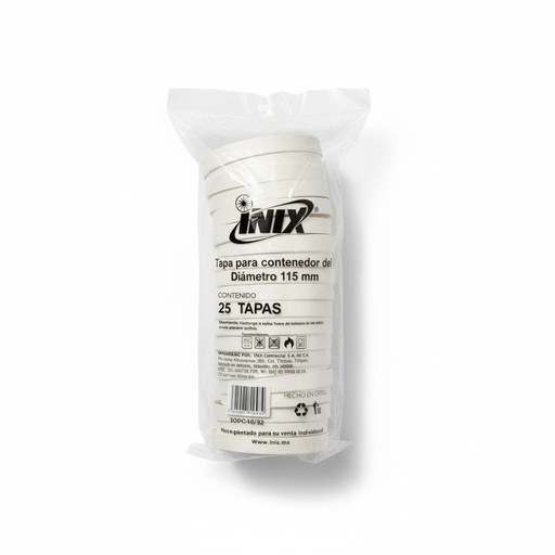 [TEP1-1066] Tapa Envase Papel 16oz/32oz Inix 25PZ