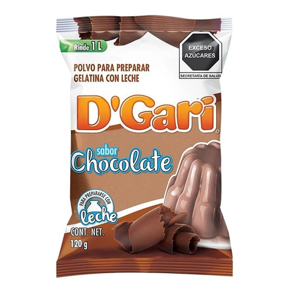 [INTDESGEL42720] POLVO PARA PREPARAR GELATINA D´GARI SABOR CHOCOLATE DE LECHE 120gr