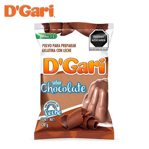 [POL-0015] Polvo para Preparar Gelatina D´gari Sabor Chocolate de Leche 120gr