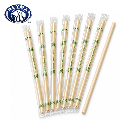 [BPRE-0249] Bio Popote Reyma Estuchado Largo 26CM 500u