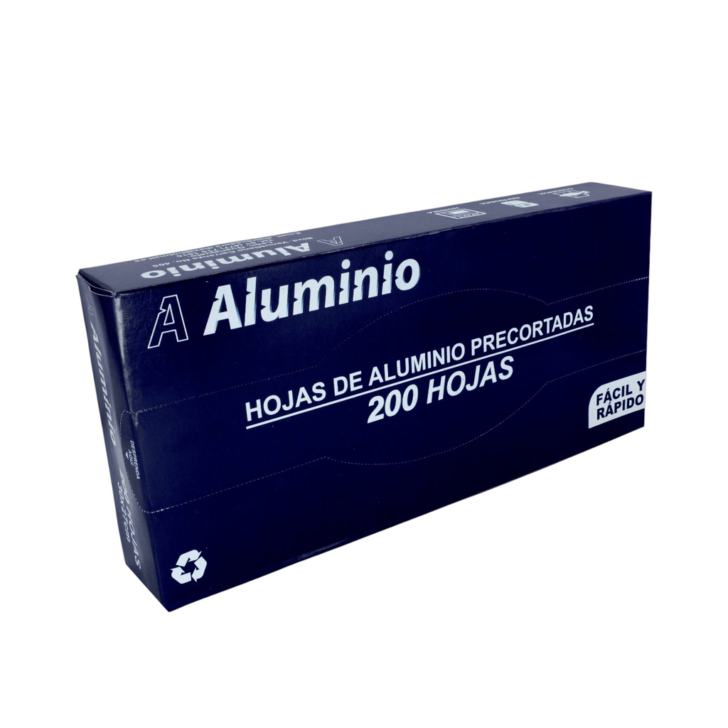 PAPEL ALUMINIO EN HOJAS PRECORTADAS CON 200u