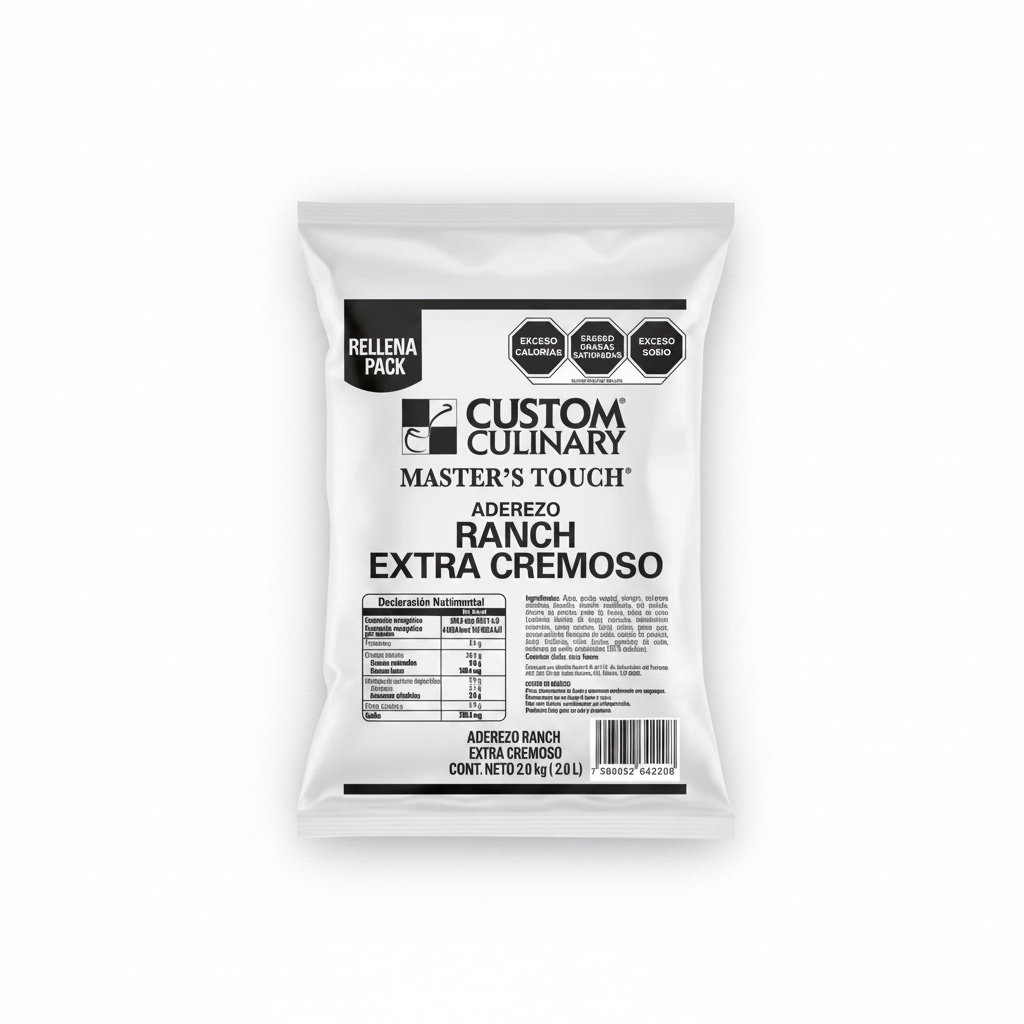 Aderezo Ranch 2KG Pouch Custom Culinary