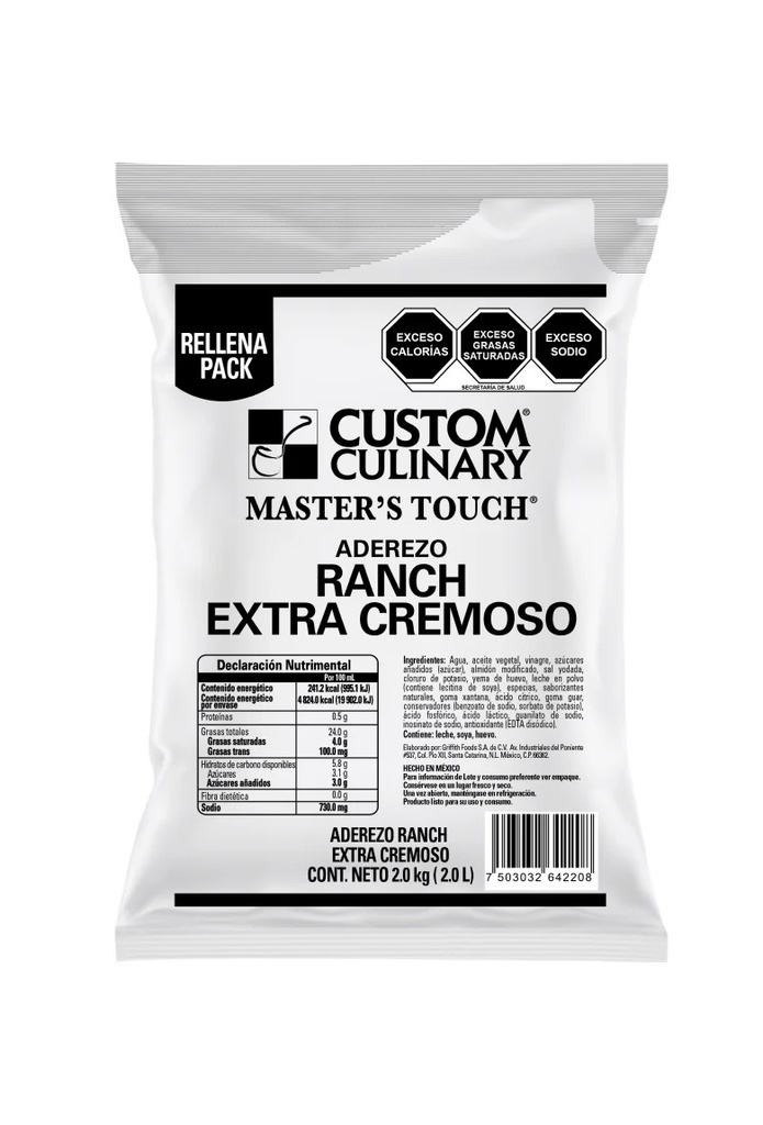 [INT7503032642208] ADEREZO RANCH 2KG POUCH CUSTOM CULINARY